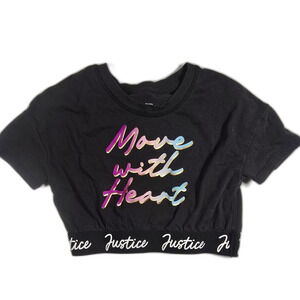 Justice Black Crop-top Girls XS